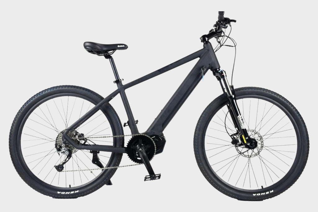 Side view of Grey DAMAXED Electric Mountain Bike - A powerful off-road adventure companion.