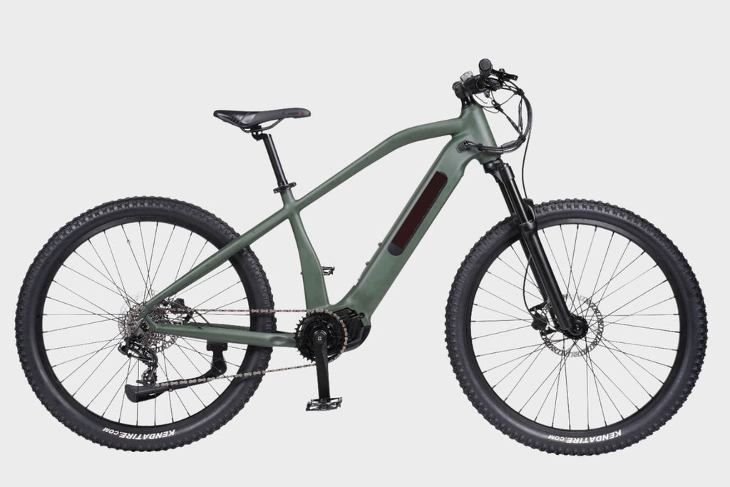 Side view of a high-performance DAMAXED Electric Mountain Bike, designed for thrilling off-road rides.