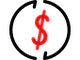 Circular icon with a dollar sign inside, resembling a target or circle with a central dot.