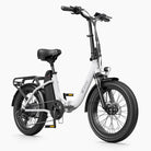 White C9 foldable electric bike with black accents on a white background