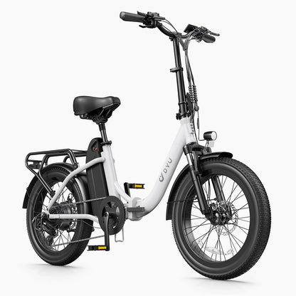 White C9 foldable electric bike with black accents on a white background