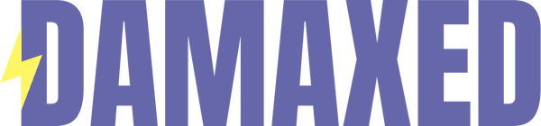 The DAMAXED electric bike logo in Very Peri, which is the brand's primary color.