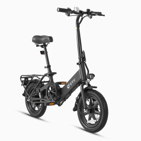 Black C3 foldable electric bike with brand logo on a white background