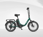Green DYU C9 electric bike on a white background