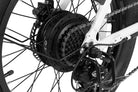 Close-up of a C9 foldable electric bike's gear system with a white background