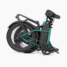 Green DYU C9 electric bike with a black seat on a white background