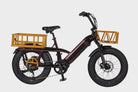 Side view of Red Samsung/LG 48V15Ah electric cargo bike with Bafang 500W motor. Effortlessly transport cargo and commute up to 45+ miles.