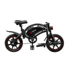 Black dyu d3f foldable electric bike with red accents on a white background, featuring the DYU brand.