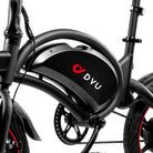 Black electric bike with DVU branding on a white background