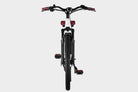 White DAMAXED electric city bike with brown leather saddle, 9-speed, Ananda M100 motor, LG 48V14Ah battery. Front view with angled handlebars and LCD display.